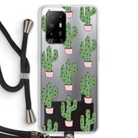 CaseCompany Cactus Lover: Oppo A94 5G Transparant Hoesje met koord