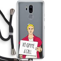 CaseCompany Gimme a call: LG G7 Thinq Transparant Hoesje met koord