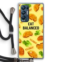 CaseCompany Eat Balanced: Oppo Find X3 Neo Transparant Hoesje met koord
