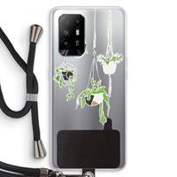 CaseCompany Hang In There: Oppo A94 5G Transparant Hoesje met koord