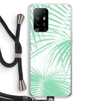 CaseCompany Palmbladeren: Oppo A94 5G Transparant Hoesje met koord