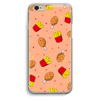 CaseCompany Chicken 'n Fries: iPhone 6 / 6S Transparant Hoesje