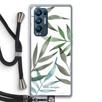 CaseCompany Tropical watercolor leaves: Oppo Find X3 Neo Transparant Hoesje met koord