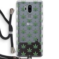 CaseCompany Weed: LG G7 Thinq Transparant Hoesje met koord