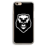 CaseCompany Angry Bear (black): iPhone 6 / 6S Transparant Hoesje