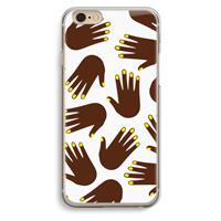 CaseCompany Hands dark: iPhone 6 / 6S Transparant Hoesje