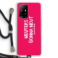 CaseCompany Neuters (roze): Oppo A94 5G Transparant Hoesje met koord