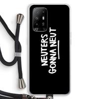 CaseCompany Neuters (zwart): Oppo A94 5G Transparant Hoesje met koord