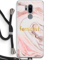CaseCompany Feminist: LG G7 Thinq Transparant Hoesje met koord