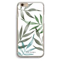 CaseCompany Tropical watercolor leaves: iPhone 6 / 6S Transparant Hoesje