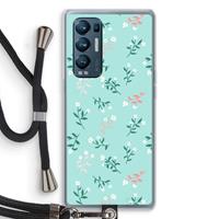 CaseCompany Small white flowers: Oppo Find X3 Neo Transparant Hoesje met koord