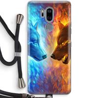 CaseCompany Fire & Ice: LG G7 Thinq Transparant Hoesje met koord