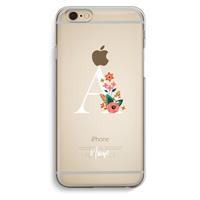 CaseCompany Pink Bouquet: iPhone 6 / 6S Transparant Hoesje