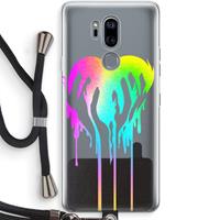 CaseCompany Hold My Heart: LG G7 Thinq Transparant Hoesje met koord