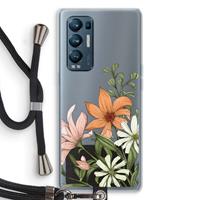 CaseCompany Floral bouquet: Oppo Find X3 Neo Transparant Hoesje met koord