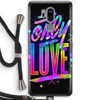 CaseCompany Only Love: LG G7 Thinq Transparant Hoesje met koord