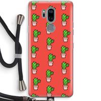 CaseCompany Mini cactus: LG G7 Thinq Transparant Hoesje met koord