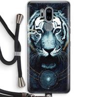 CaseCompany Darkness Tiger: LG G7 Thinq Transparant Hoesje met koord
