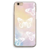 CaseCompany White butterfly: iPhone 6 / 6S Transparant Hoesje