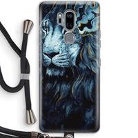 CaseCompany Darkness Lion: LG G7 Thinq Transparant Hoesje met koord