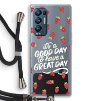 CaseCompany Don't forget to have a great day: Oppo Find X3 Neo Transparant Hoesje met koord