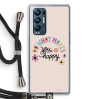 CaseCompany Happy days: Oppo Find X3 Neo Transparant Hoesje met koord