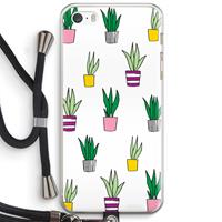 CaseCompany Sanseveria: iPhone 5 / 5S / SE Transparant Hoesje met koord