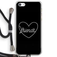 CaseCompany Friends heart black: iPhone 5 / 5S / SE Transparant Hoesje met koord