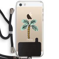 CaseCompany Palmboom: iPhone 5 / 5S / SE Transparant Hoesje met koord