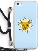 CaseCompany Kleine leeuw: iPhone 5 / 5S / SE Transparant Hoesje met koord