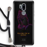 CaseCompany Praying For My Haters: LG G7 Thinq Transparant Hoesje met koord