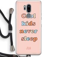 CaseCompany Cool Kids Never Sleep: LG G7 Thinq Transparant Hoesje met koord