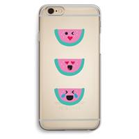 CaseCompany Smiley watermeloen: iPhone 6 / 6S Transparant Hoesje