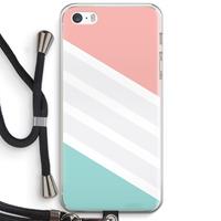 CaseCompany Strepen pastel: iPhone 5 / 5S / SE Transparant Hoesje met koord