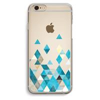 CaseCompany Gekleurde driehoekjes blauw: iPhone 6 / 6S Transparant Hoesje
