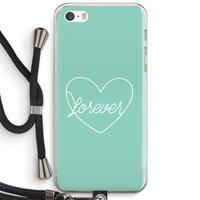 CaseCompany Forever heart pastel: iPhone 5 / 5S / SE Transparant Hoesje met koord