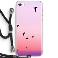 CaseCompany Fly away: iPhone 5 / 5S / SE Transparant Hoesje met koord