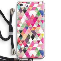 CaseCompany Gekleurde driehoekjes: iPhone 5 / 5S / SE Transparant Hoesje met koord
