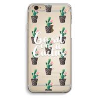 CaseCompany Cactus quote: iPhone 6 / 6S Transparant Hoesje
