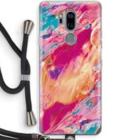 CaseCompany Pastel Echoes: LG G7 Thinq Transparant Hoesje met koord