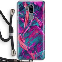 CaseCompany Pink Clouds: LG G7 Thinq Transparant Hoesje met koord