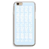 CaseCompany Hotline bling blue: iPhone 6 / 6S Transparant Hoesje
