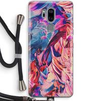 CaseCompany Pink Orchard: LG G7 Thinq Transparant Hoesje met koord
