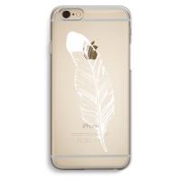 CaseCompany Pluim: iPhone 6 / 6S Transparant Hoesje