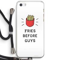 CaseCompany Fries before guys: iPhone 5 / 5S / SE Transparant Hoesje met koord