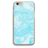 CaseCompany Waterverf blauw: iPhone 6 / 6S Transparant Hoesje