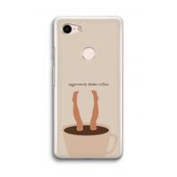 CaseCompany Aggressively drinks coffee: Google Pixel 3 Transparant Hoesje