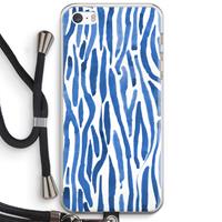 CaseCompany Blauwe nerven: iPhone 5 / 5S / SE Transparant Hoesje met koord