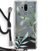 CaseCompany Tropical watercolor leaves: LG G7 Thinq Transparant Hoesje met koord