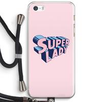 CaseCompany Superlady: iPhone 5 / 5S / SE Transparant Hoesje met koord